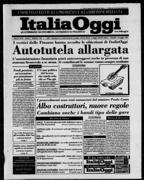 Italia oggi : quotidiano di economia finanza e politica